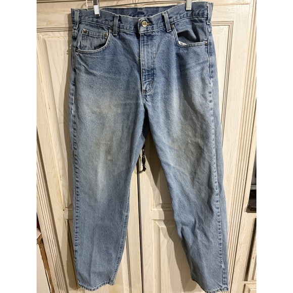 VTG Y2K Carhartt B17 DST 14806 Workwear Blue Jeans Relaxed Fit Men's Size 36x32 - Picture 5 of 7